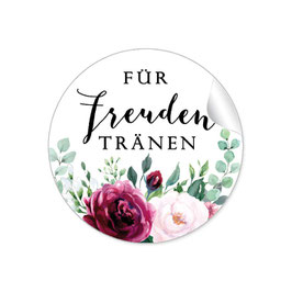 24 Sticker Für Freudentränen - Rosen Blüten rot rosa weiß grün