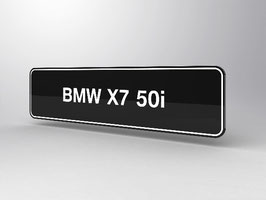 BMW X7 50i Kennzeichen-Typenschild