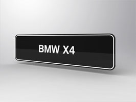 BMW X4 Kennzeichen-Typenschild