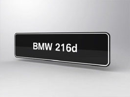 BMW 216d Kennzeichen-Typenschild