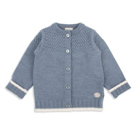 LILLELAM Cardigan bébé et enfant en laine Mérinos, bleu moyen