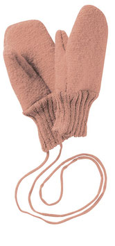 TAILLE 3 - DISANA Moufles bébé laine bouillie, rose