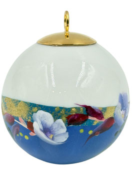 Boule peinte main – Fleur d’hiver – Porcelaine – Réf. FPM 25