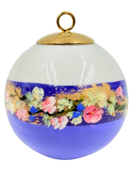 Boule peinte main – Fleur d’hiver – Porcelaine – Réf. FPM 19