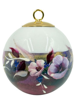 Boule peinte main – Fleur d’hiver – Porcelaine – Réf. FPM 07