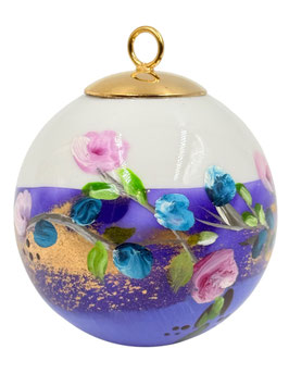 Boule peinte main – Fleur d’hiver – Porcelaine – Réf. FPM 13