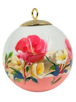 Boule peinte main – Fleur d’hiver – Porcelaine – Réf. FPM 14