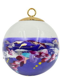Boule peinte main – Fleur d’hiver – Porcelaine – Réf. FPM 03