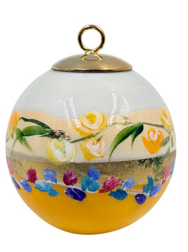 Boule peinte main – Fleur d’hiver – Porcelaine – Réf. FPM 08