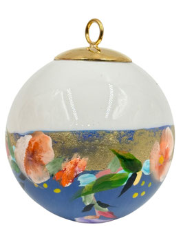 Boule peinte main – Fleur d’hiver – Porcelaine – Réf. FPM 05
