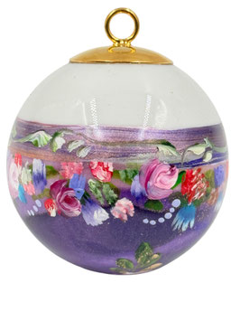 Boule peinte main – Fleur d’hiver – Porcelaine – Réf. FPM 16