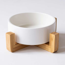 Futternapf / Wassernapf Keramik inkl. Bambusgestell Ø155 mm