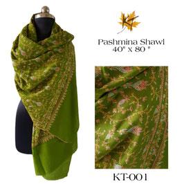 Pistachio green Pashmina Shawl JALDAR 100x200cm KT-001