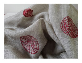 Cashmere fine "SPIRAL" scarf natural KT-0109