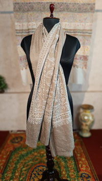 Natural Grey Brown Pashmina ''JALDAR '' Shawl  KT-JAMS90
