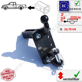 Heavy Duty Einschub mit Zugmaul und Flanschkugel 50mm für Anhängerkupplung für US-Aufnahme 2“ US-Anhängerzugvorrichtung