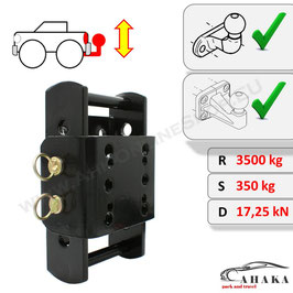 Höhenverstellbare Anhängerkupplung inkl. Befestigungsschrauben – 3 x 45 mm