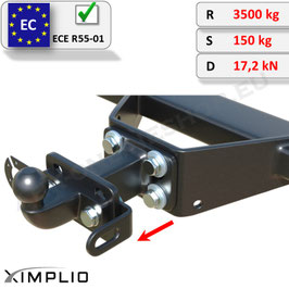 Adapter für Anhängerkugel ABE - Wechsel von 90mm auf 83x56mm und von 83x56mm auf 90 mm inkl. Montagematerial,