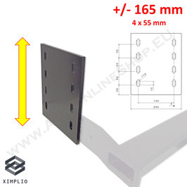 Höhenverstellbare 4 Loch - Seitenplatten für variable Anhängerkupplung (Set - 2 Stück) / Rasterplatten für AHK