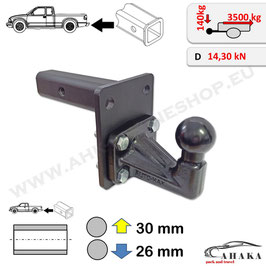 Lite Heavy Duty Einschub für Anhängerkupplung für US-Aufnahme 2“ US-Anhängerzugvorrichtung Aufnahme-Anhängerkupplung mit TÜV Adapter (auch für ALKO)