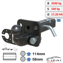 ADAP-HD2983 – 2 Lochreihen - 2 Zoll Einschub für US-Multimount-Höhen von 236 mm bis 420 mm