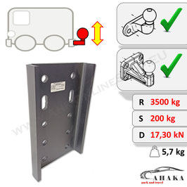 Universelle Adapterplatte zur Anpassung der Kugelhöhe für Anhängerbock mit Lochbild 90 mm oder 83x56mm für Anhängerkupplung