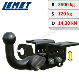 Horizontal abnehmbare AHK mit abschließbarem Kugelkopf für VW Amarok Bj. 2010 - 2023
