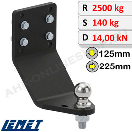 Adapter für Kupplungskugelwechsel von Flanschkugel zu Kugelbolzen - Absenkung 125 mm