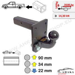 Lite Heavy Duty Einschub für Anhängerkupplung für US-Aufnahme 2“ US-Anhängerzugvorrichtung Aufnahme-Anhängerkupplung mit TÜV Adapter (auch für ALKO)