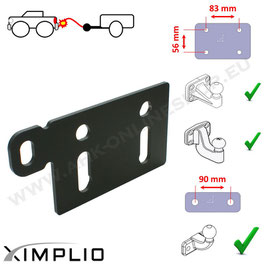 Universelle Abreißlasche für Anhängerkupplung für Flanschkugelkopf 83 x 56 und 90 mm - links | rechts