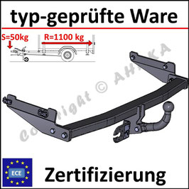 Peugeot 206 Bj. 1998-2003 Anhängerkupplung starr mit geschraubtem Kugelkopf - ohne Elektrosatz