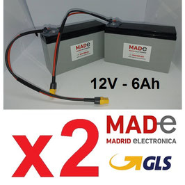 2 Baterías BC1260-PB-Plus con conector XT60 hembra