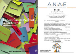 ANAE N° 181 - Le langage de l'enfant et ses multiples dimensions - Approches théoriques, implications cliniques et pédagogiques