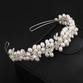 Haarschmuck Perlen Strass Art.9854-Silber