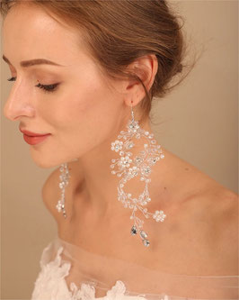 Lange Braut Ohrringe mit Perlen & Strass Art.8901-S Ohrringe Hochzeit