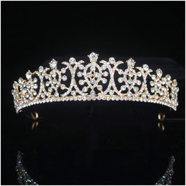 Diadem Gold Strass Diadem Hochzeit Diadem Braut Art.2194-Gold Haarschmuck Hochzeit