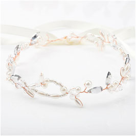 Haarband Rosegold Perlen Strass Art.7320-R
