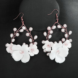 Ohrringe Blumen Perlen Art.9170-Rosegold