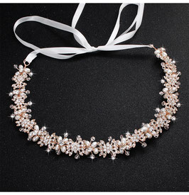 Haarband Rosegold Perlen Strass Art.7822 Haarschmuck Braut Haarschmuck Hochzeit
