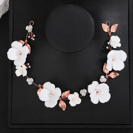 Haarband Blumen Perlen Art.9625-Rosegold