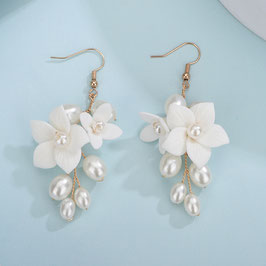 Ohrringe Blumen Perlen  Art.8460-Gold