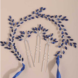 Haarschmuck Set Blau - Haarband 1. Stk. & Haarnadeln 3. Stk. Art. N8564