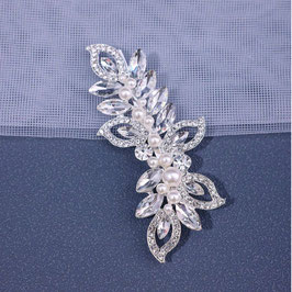 Haarspange Silber Haarspange Hochzeit Haarspange Strass Perlen Art.7215-Silber Haarschmuck Braut Haarschmuck Hochzeit