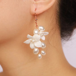 Ohrringe Blumen Perlen  Art.8460-Rosegold