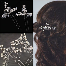 Set 3 Stk. Haarnadeln Perlen Silber Art.22800 Haarschmuck Hochzeit Haarschmuck Braut