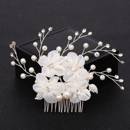 Haarkamm Blumen Perlen Strass Silber Art.25549 Haarkamm Braut Haarkam Hochzeit Haarschmuck Hochzeit