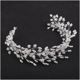 Haardraht Perlen Strass Silber Art.77841 Haarschmuck Braut Haarschmuck Hochzeit