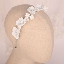 Haarreif Blumen Perlen Art.9708-Silber Haarschmuck Braut Haarschmuck Hochzeit