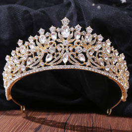 Diadem Gold Strass Haarschmuck Braut Haarschmuck Hochzeit Art.2338-Gold