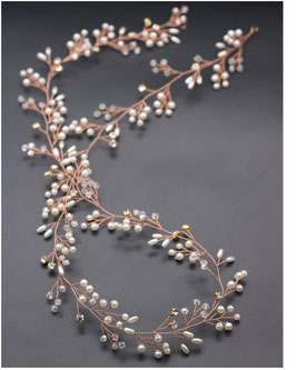 Haardraht Rosegold Perlen Art.2780-Rosegold Haarschmuck Hochzeit
